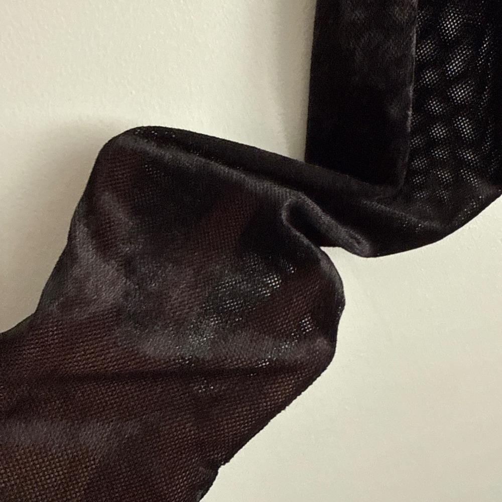 See You Monday Black Crushed Velvet Midi Dress L Dark Romance Goth Witchy New - Picture 5 of 6